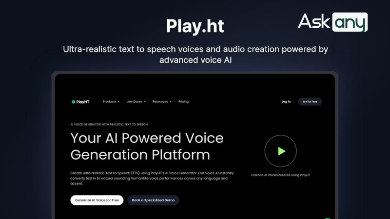 PlayHT AI tạo voice