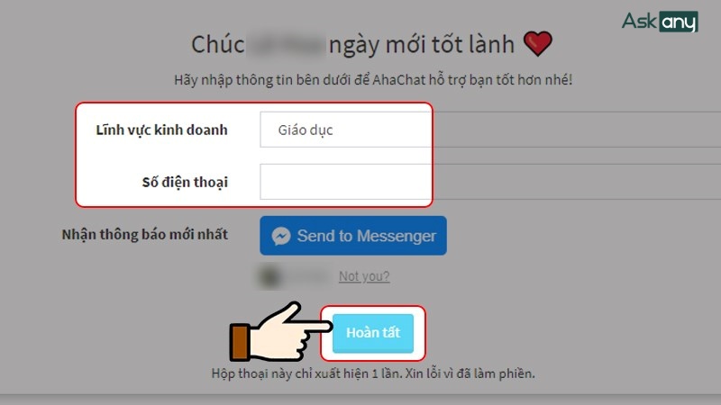 thêm thông tin doanh nghiệp vào công cụ chatbot