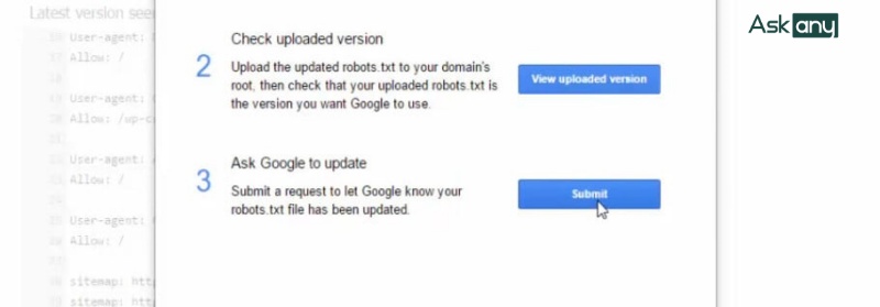 submit robots.txt với Google Search Console