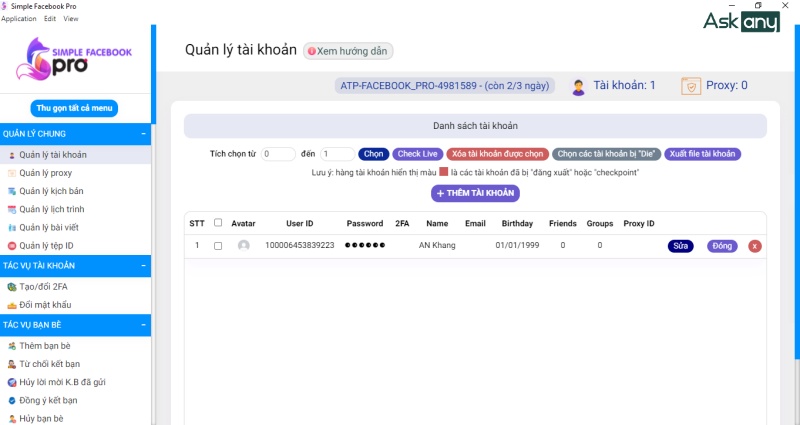 phần mềm simple facebook quản lý bán hàng fanpage