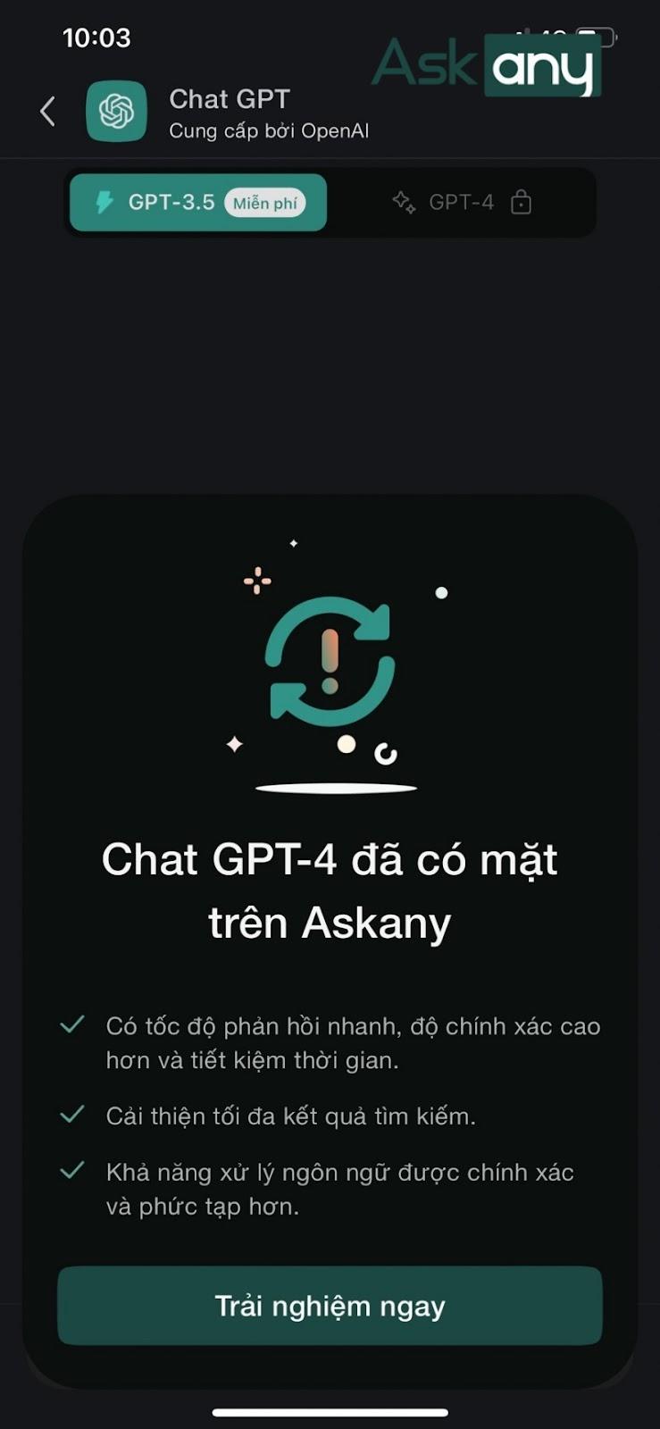 sử dụng ChatGPT 4 miễn phí