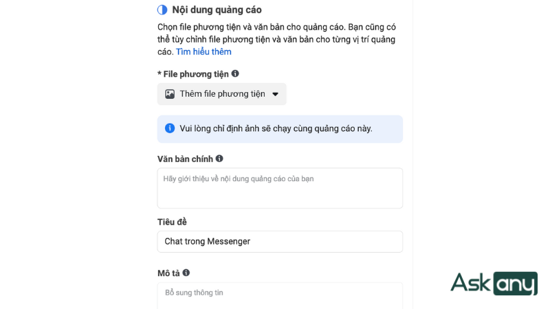 tạo nội dung quảng cáo facebook