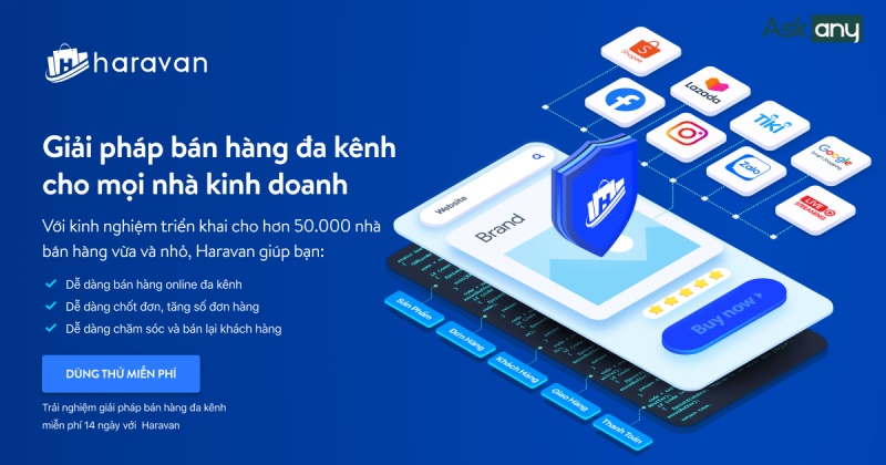 phần mềm bán hàng online đa kênh haravan page