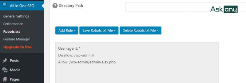 tạo file Robots.txt bằng All in One
