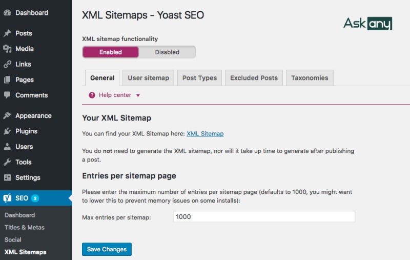 cách tạo sitemap XML bằng Yoast SEO
