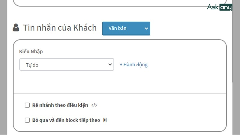 thêm điều kiện cho chatbot