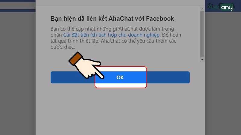 hoàn tất kết nối chatbot với fanpage