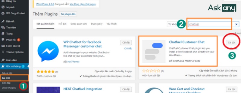 cài chatbot cho wordpress
