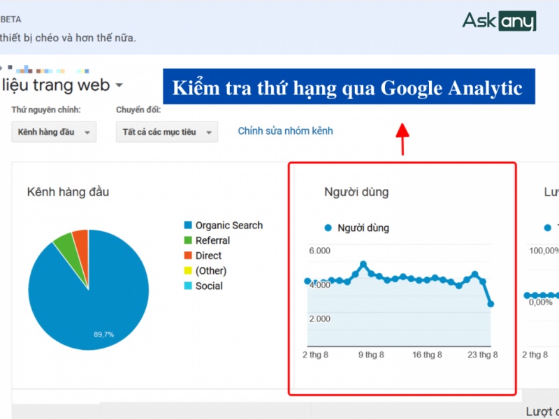 Kiểm tra lưu lượng trang web qua Google Analytics