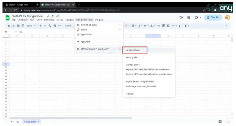 cách tích hợp chatgpt vào gg sheet